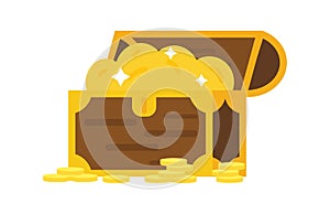 Treasure chest vector illustration.