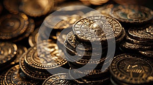 old copper coins stacked