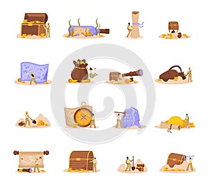 Treasure Hunt Icons Set