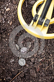 treasure hunter finds old coins