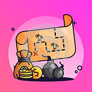 Treasure map With Bomb Gradient