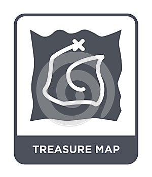 treasure map icon in trendy design style. treasure map icon isolated on white background. treasure map vector icon simple and