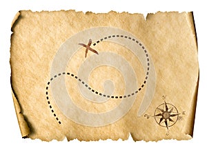 Treasure map isolated simple 3d illustration