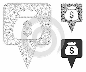 Treasure Map Pointer Vector Mesh Wire Frame Model and Triangle Mosaic Icon