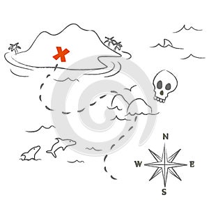 Treasure map vector