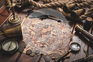 Treasure pirate map