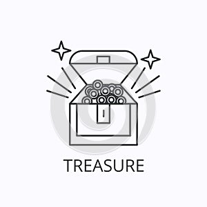 Treasure thin line icon. Wealth concept. Outline vector illustration