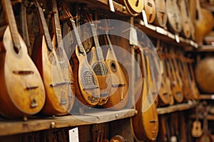 Treasured Authentic musical instruments collection. Generate ai