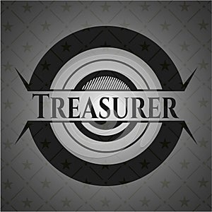 Treasurer retro style black emblem. Vector Illustration. Detailed