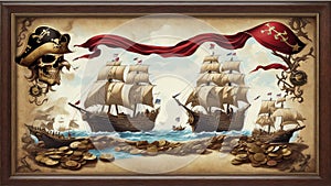 Treasures of the Sea The Glittering Doubloons.AI Generated