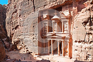 Treasury (Al-Khazneh) in ancient city of Petra in