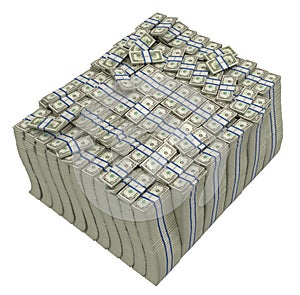 Treasury. Huge bundle of US dollars