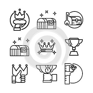 Treasury Icon Set Black And White Illustration