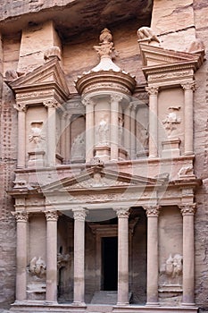 Treasury or Khazne al-Firaun Detail in Petra