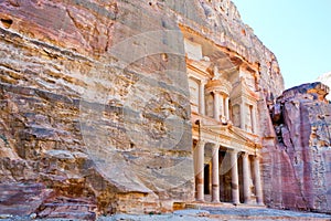 Treasury Monument in mount side of city Petra