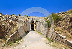 Treasury in Mycenae town, Greece