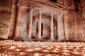 The Treasury Of Petra By Candlelight