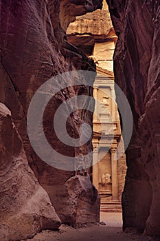 Treasury of Petra, view from the Siq, Jordan