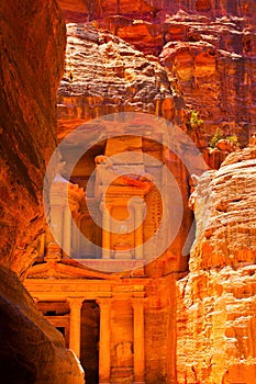 The Treasury temple in Petra