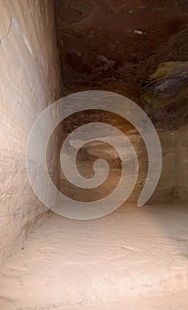 Treasury temple inside detail in Petra