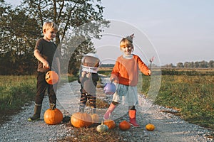 Treat or trick! Halloween Kids Holidays Concept