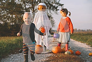 Treat or trick! Halloween Kids Holidays Concept