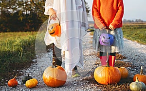 Treat or trick! Halloween Kids Holidays Concept