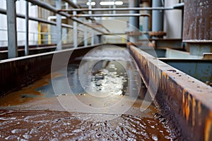 Treatment Facility for Industrial Wastewater Contaminants. Concept Chemical Treatment, Wastewater photo