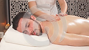 Treatment massage for full body. man lead healthy lifestyle