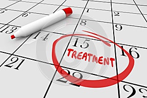 Treatment Medical Health Care Appointment Calendar