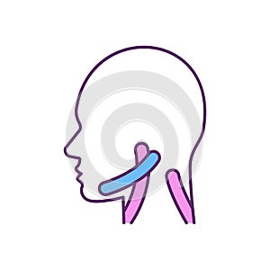 Treatment for neck pain RGB color icon