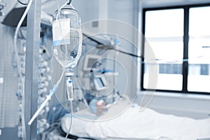 Treatment of a patient in critical condition in the ICU photo