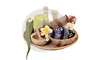 Treatments hair spa with aloe vera, Butterfly pea, coconut oil and honey.