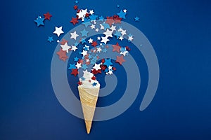 Treats of independence day. 4th of july background with icecream