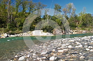 Trebbia river at Dorba near Piacenza