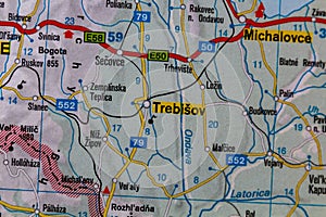 Trebisov, Slovakia, on a road m