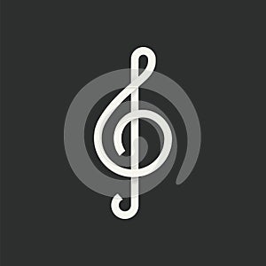 Treble Clef Abstract Vector Symbol Icon