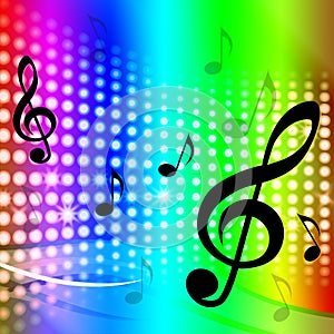 Treble Clef Background Means Artistic Melodies photo