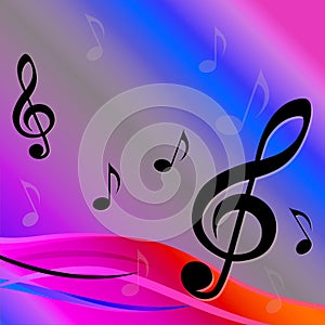 Treble Clef Background Means Melody