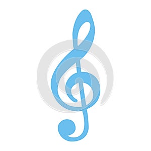 Treble Clef flat icon, music and instrument