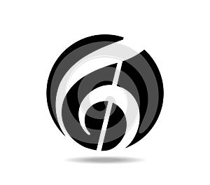 Treble clef in a hole. Joy and music