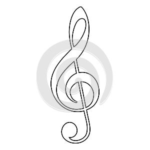 Treble clef icon, music note, vector illustration photo