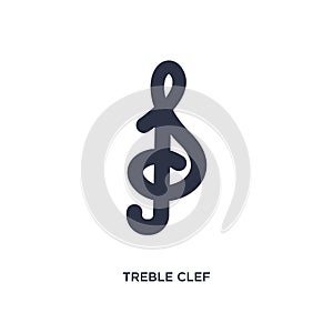 treble clef icon on white background. Simple element illustration from music and media concept