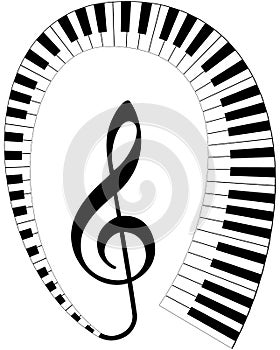 Treble clef with keyboard photo