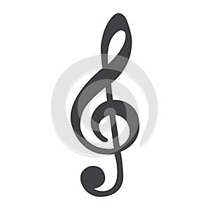 Treble Clef line icon, music and instrument,