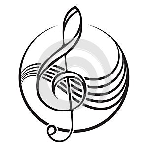 treble clef logo.