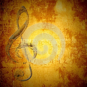 Treble clef music card copy space