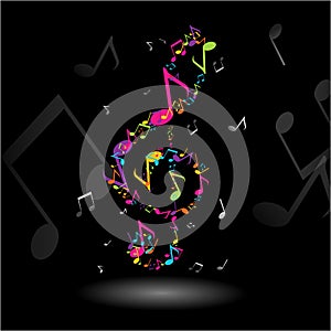 TREBLE CLEF MUSIC NOTES ILLUSTRATION photo