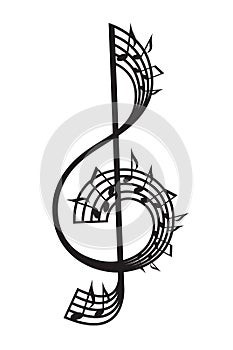 Treble clef and notes