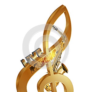 Treble clef saxophone live music